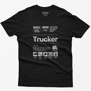Trucker T-Shirt | 100% Diesel Fueled Semi Free Tee | Funny Truck Driver Shirt |